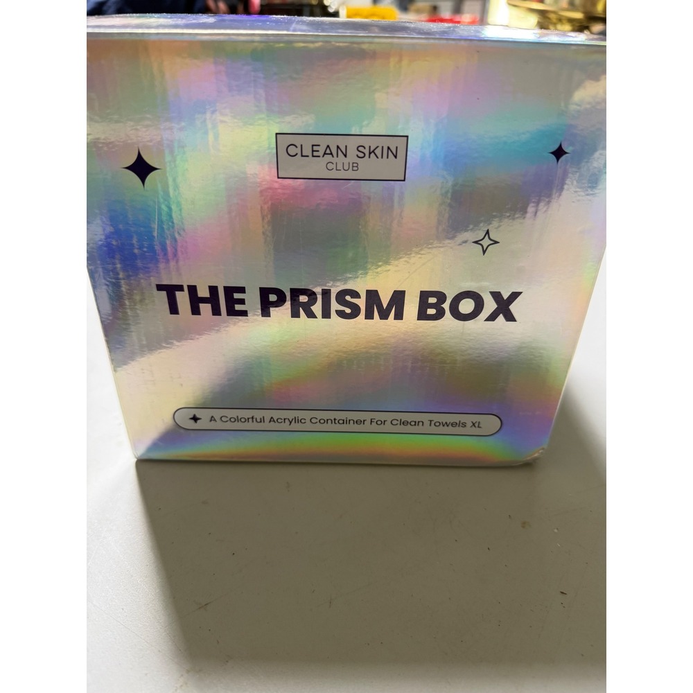 Clean Skin Club The Prism Box Iridescent Acrylic Container for Clean Towels XL